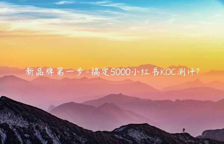 新品牌第一步-搞定5000小红书KOC测评?